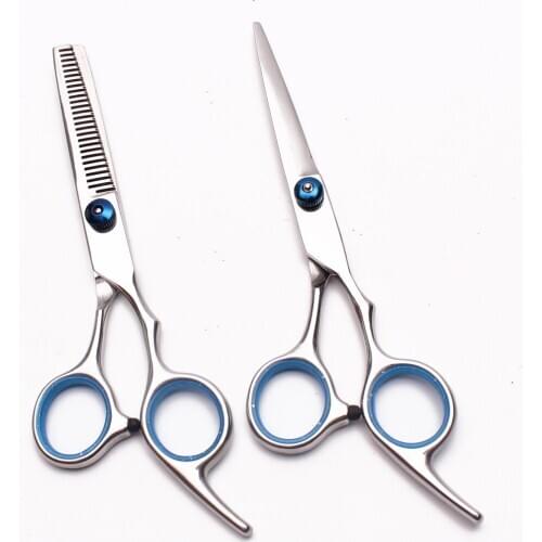 6.5Inch Engraving Logo Blue Screw Dog Scissors Straight Scissors Thinning Shears Pet Shears Professional Grooming Scissors C1001