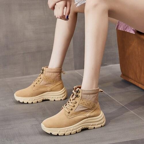 Genuine Leather Womens Ankle Boots Lace Up Woman Boots for Winter Plus Size 35-42 Ladies Leather Boots Luxury Women Shoes