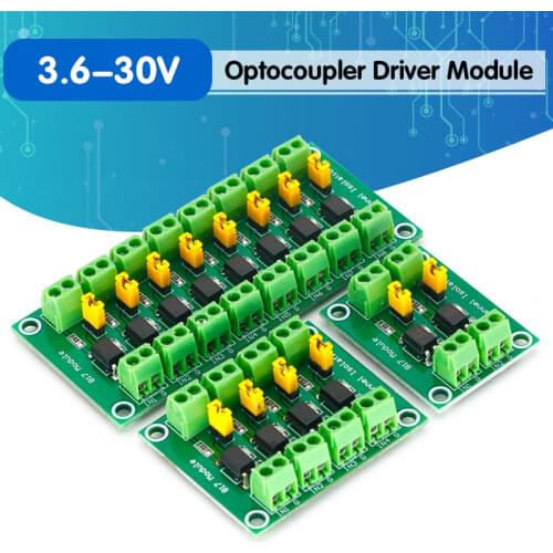 PC817 4 Channel Optocoupler Isolation Board Voltage Converter Adapter Module 3.6-30V Driver Photoelectric Isolated Module PC 817