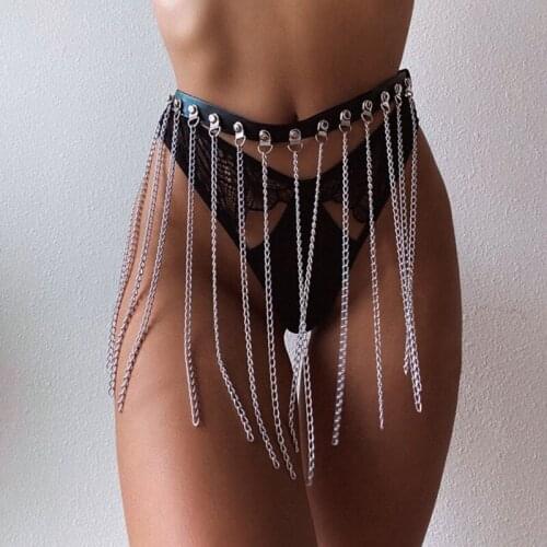 Girls Hip Hop Waist Girdle Women Chain Belts Adjustable Disco Dancing Chian Punk Style Strap for Jeans Skirts Dresses R58E