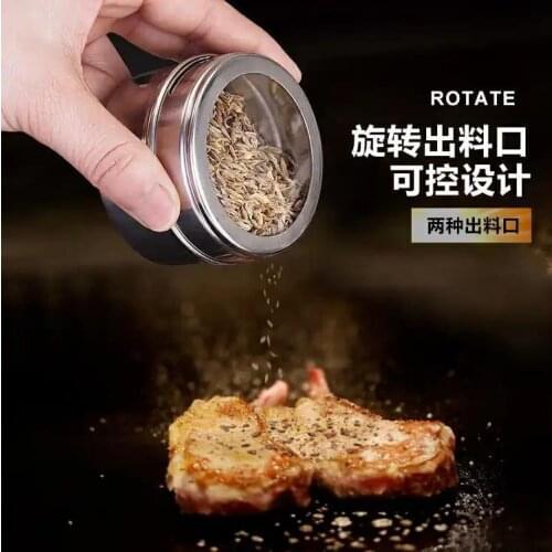 Seasoning bottle cup Magnetic Spice Jar stainless steel seasoning pot set household magnetic tank with Stickers kitchen tools