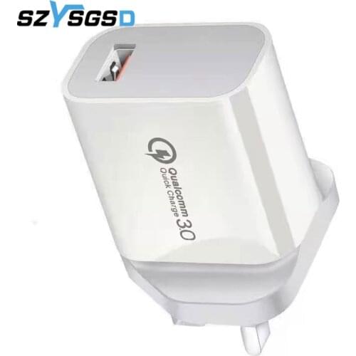 Fast Quick Wall charger for iPhone Huawei Samsung Xiao Power Adapter QC 3.0 Fast Charger USB Charge UK Plug 9V 2A