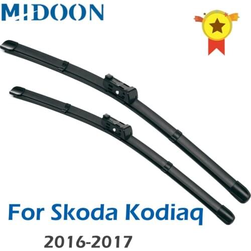 MIDOON Wiper Blades for Skoda Kodiaq Fit Push Button Arms 2016 2017