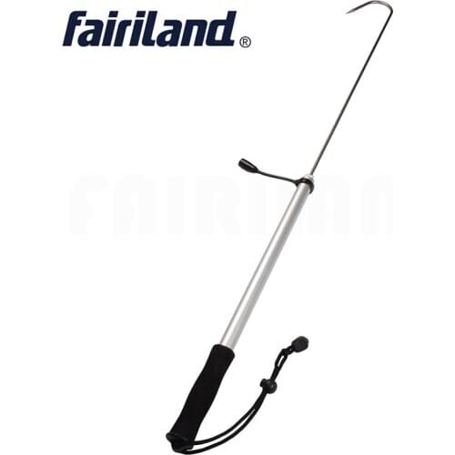 120cm(47in) Telescopic Gunsmoke Sea Fishing Gaff Stainless Spear Hook Tool 47cm(19in) close length Landing Gaff with string