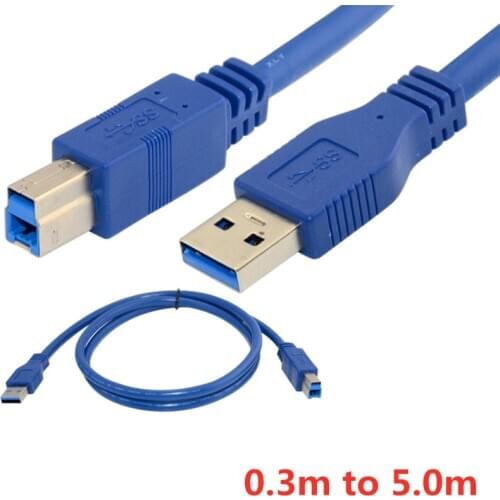 USB 3.0 type A Male AM to USB 3.0 Type B Male BM USB3.0 extension Cable 0.3m 0.6m 1m 1.5m 1.8m 3m 5m 1ft 2ft 3ft 5ft 6ft 10ft