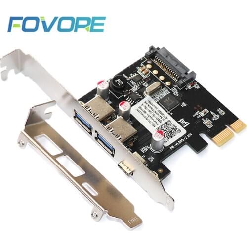 USB 3.1 Type C PCIe Expansion Card PCI-e to 1 Type C and 2 Type A 3.0 USB Adapter PCI Express Controller Hub For Desktop PC