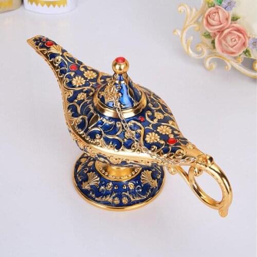 Vintage Metal Aladdin Lamp Small Wishing Light Room Decoration Kids Gift Home Decoration Accessories Crafts Figurines