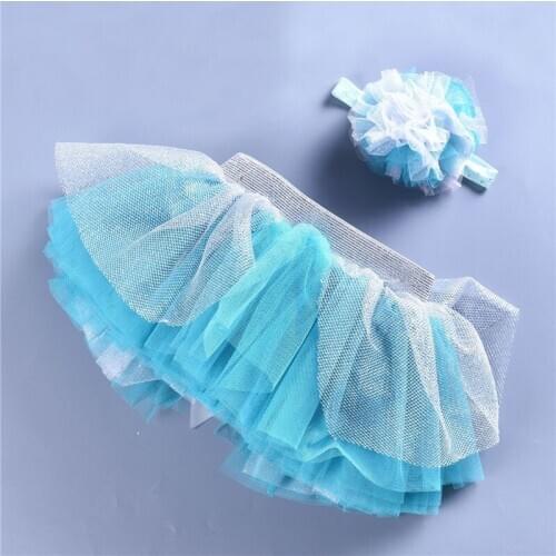 0-2Y Toddler Girls Skirts Newborn Baby Clothes Princess Child Costume Flowers Headband Kids Girls TUTU Skirts Ball Gown A351