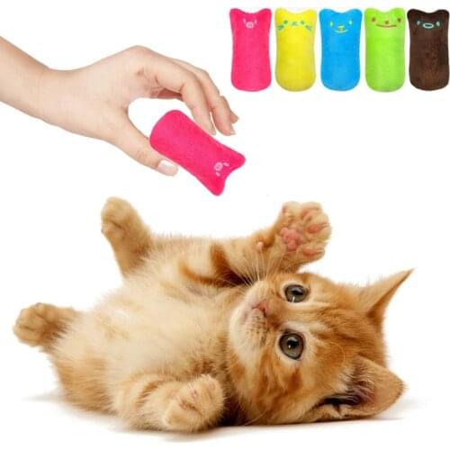Funny Teeth Grinding Catnip Toy for Cats Plush Rustle Sound Pet Cat Toys Chewing Vocal Toy Claws Thumb Bite Cat mint For Cats