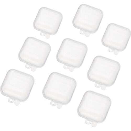 50pcs Mini Plastic Clear Small Box Makeup Hook Rings Jewelry Earplugs Organization Container Storage Boxes