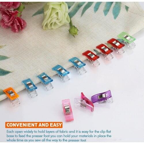 10/20/50PCS Sewing Clips Plastic Clamps Quilting Crafting Crocheting Knitting Safety Clips Assorted Colors Binding Clips Paper