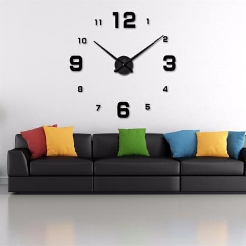 3d Mirror Wall Clock Acrylic Modern Design Living Room Stickers Unique Home Decoration Wall Clock Self Adhesive Hanging Watch