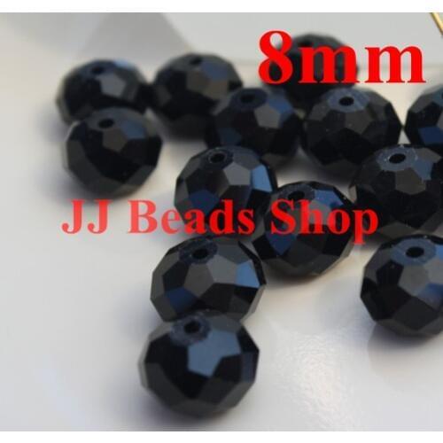 7.11USD/360pcs 8mm top quality crystal glass 5040 rondelle beads black/jet colour 360pcs/lot free shipping R080402