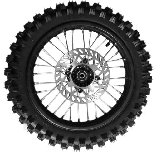 70/100-17inch Front Wheel Tire and Rim Inner Tube with 15mm Bearing Assembly for Dirt Pit Bike, Black, (2.75x17) 1.6x17