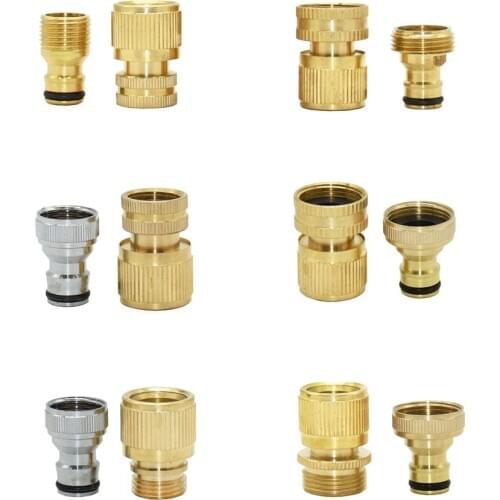 8PCS/Set Quick Connector Replacement Brass 3/4 1/2 inch Thread Durable Fitting Adapter Connector for Water Pipe Garden Hose
