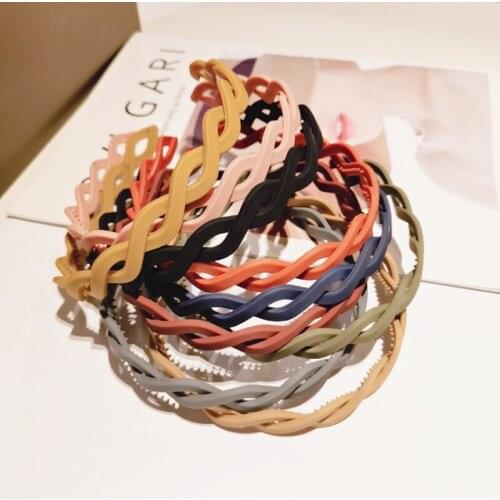 New Fashion Solid Color Resin Cross Anti-slip Wave Shape Toothed Wild Women Girls Hair Accessories Headdress