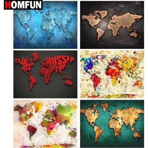 HOMFUN 5D Diamond "Color map landscape" Diamond Embroidery Full Round/ Square Diy Diamond Painting Cross Stitch Home Decor