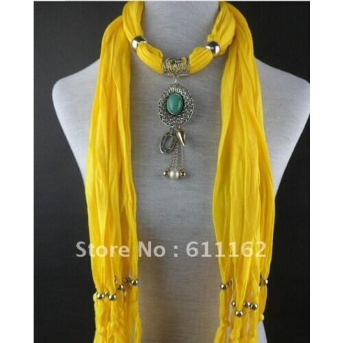 Free 2018 scarf wholesale alloy + natural stone + CCB pendant necklace scarf professional scarf 50PCS