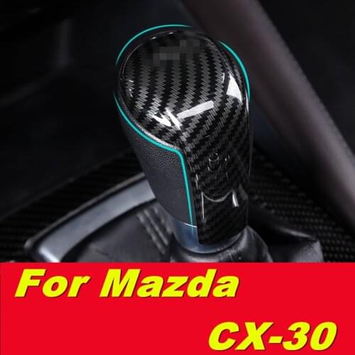 For Mazda CX30 CX 30 CX-30 Gearhead decoration sequined carbon fiber pattern gear decoration auto Accessories