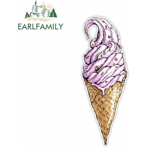 EARLFAMILY 13cm x 4.6cm for Ice Cream In A Cone Sprinkles Fine Decal DIY Custom Printing 3D Car Stickers Suitable for RV VAN