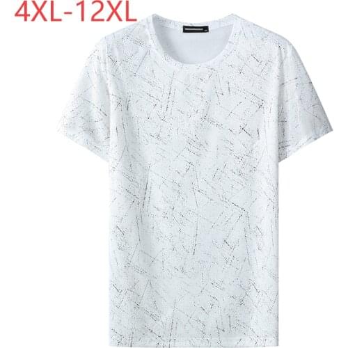 Summer Large Size 4-12XL T Shirts Men Simple O Neck Tshirt Stretch Cool Breathable Tops Men Clothing Casual Oversized Tee Shirts