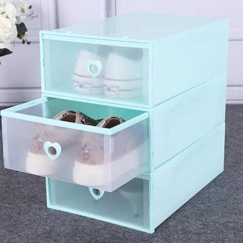 JOYLIVE Household Storage Box Plastic Shoe Box Thickened Transparent Plastic Box Drawer Type Storage Container Home Organizer