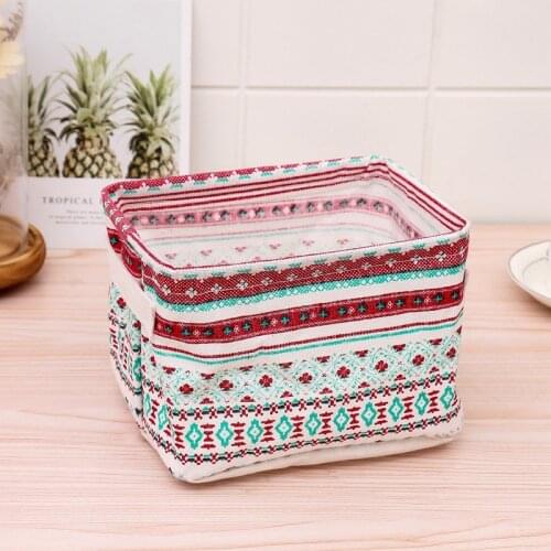 1PCS Foldable Desktop Storage Basket Sundries Storage Box Underwear Cosmetic Organizer Jewelry Scarf Socks Storage Basket Bags