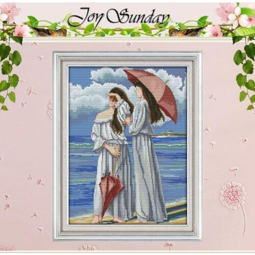 The Beauty Girls In The Seaside Counted Cross Stitch 11CT 14CT Cross Stitch Set Wholesale Cross-stitch Kit Embroidery Needlework