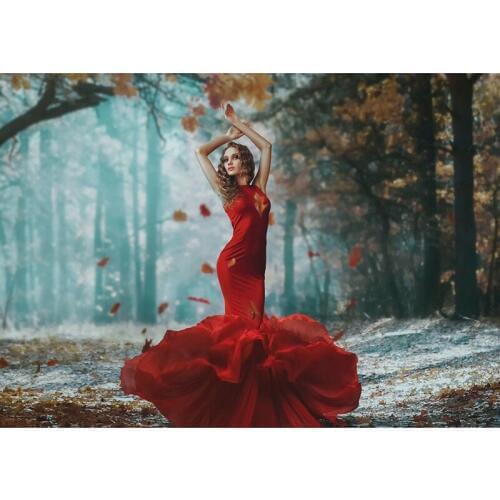 Red dress Woman Diamond Painting portrait cross stitch diamond embroidery African girl picture full rhinestone mosaic