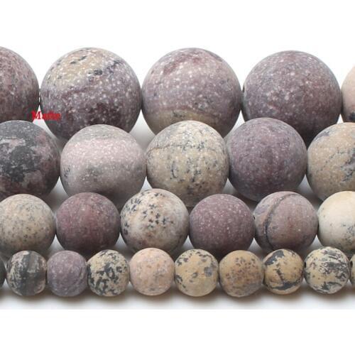 Dull Polished Follower Jaspers Stone Beads Natural Stone Matte Round Beads for Needlework Making Diy Bracelet Accessories Pearl