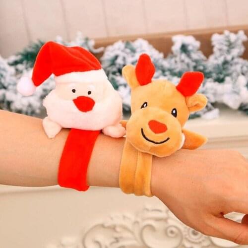 Christmas Cute Bracelets Party Activities Holiday High Quality Children Gift Creative Santa Claus Elk Flannel Bracelet