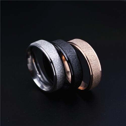 MOREDEAR Titanium Couple Rings Vintage Dull Polish Rose Gold Wedding Engagement Ring Women Men Finger Ring 6mm