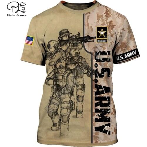 PLstar Cosmos 3DPrint Newfashion Summer Army Veteran Soldier Art Unisex Casual Men/Women T-Shirt Harajuku Streetwear Funny R-2