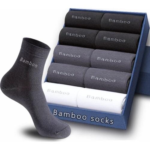Mens Crew Bamboo Socks Seamless Toe Business Casual Soft Mens Athletic Hiking Crew Cushioned Dress Casual Socks