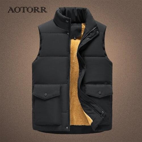 New Mens Vest Fur Liner Winter Autumn Sleeveless Jackets Men Warm Big Pocket Vests Homme 2021 Casual Thicken Waistcoat Male 5XL
