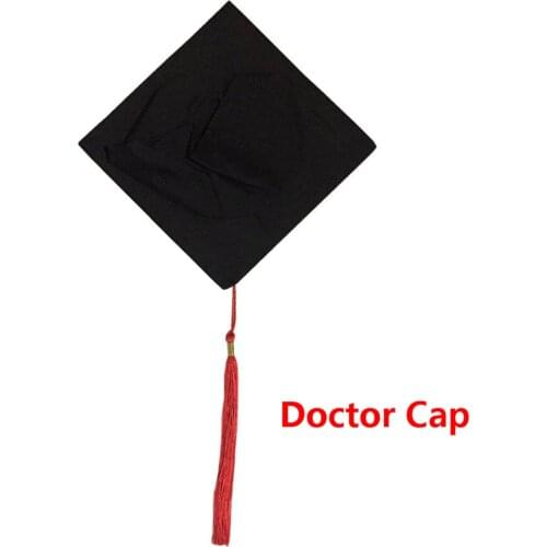 NEW High Quality Adult Bachelor Graduation Caps With Tassels For Master Doctor Academic Hat Black Mortar Board