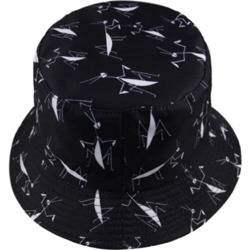 New Sun Caps Reversible Black Animal Print Bucket Hats Woman 2021 Gorros Summer