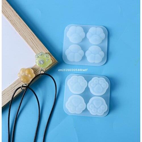 4-Cavity Cats Claw Pendant Earrings Crystal Resin Mold Keychain Silicone Mould Dropship