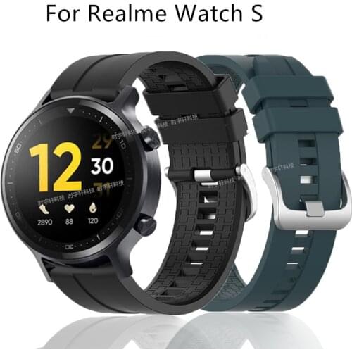 Premium Silicone Band For Realme Watch Strap Fashion Sport Replacement Watchband Bracelet For Realme Watch S Wristband