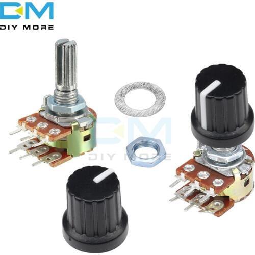 10PCS Potentiometer Resistor 100K 250K 500K 1M 1K 2K 5K B10K 20K B50K Ohm Linear Taper Rotary Potentiometer Cap Knob For Arduino