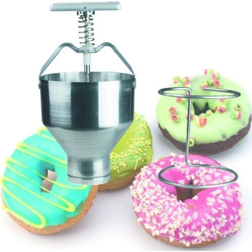 Manual Donut Depositor Medu Vada Dropper Plunger Dough Batter Dispenser Hopper