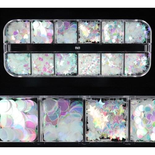 Mixed Glitter Flakes White Star Butterfly Mermaid Sequins for Nail Art Phone Case Epoxy Resin Mold Slime Clay Crafts Making DIY