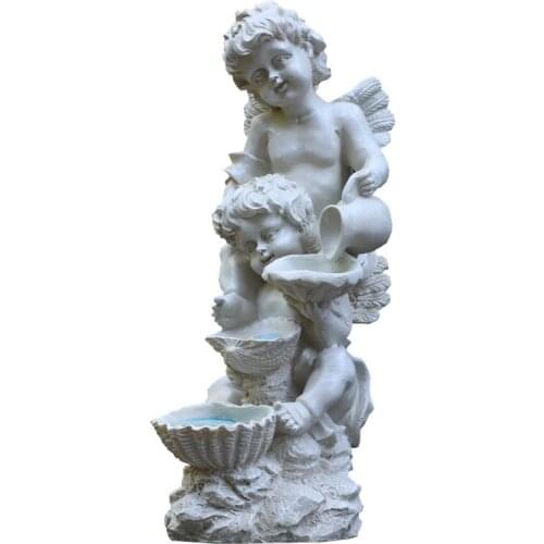 EUROPEAN COUNTRY TERRACE BALCONY STATUE RESIN CRAFTS LANDSCAPE GARDEN SOLAR ANGEL DECORATION VILLA LIVING ROOM DECORATION