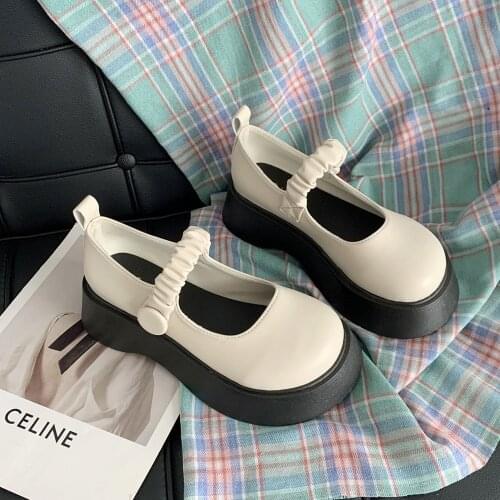 Lolita Shoes College Girl Student Sweet Lolita Shoes JK Uniform Shoes Mary Jane Shoes Low Heel Women White Lolita Sneakers