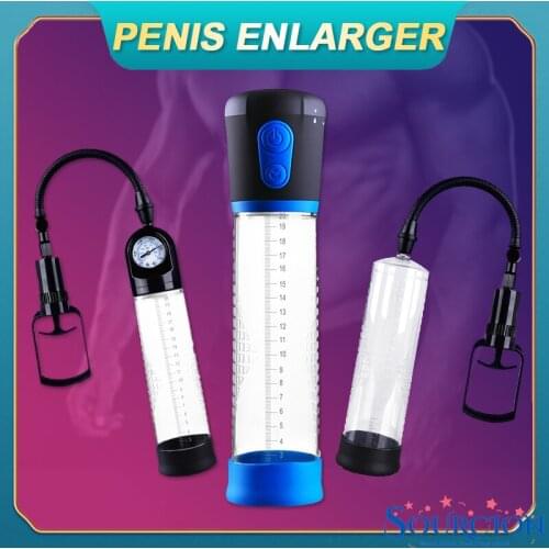 Sourcion Adult Penis Extender Dick Enlargement Penis Pump Male Masturbator Sex Shop Penile Enlarge Vacuum Pump Sex Toys For Men
