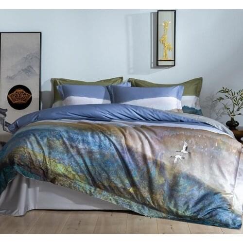 Vintage Style Art Abstract Oil Painting Duvet Cover with Zipper Closure Soft Cotton Bedding Quilt Cover Bed Sheet Pillow shams
