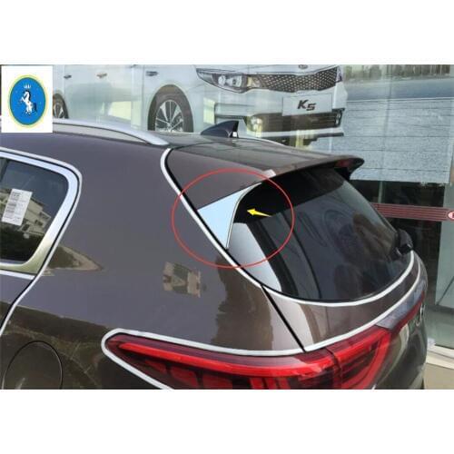Yimaautotrims Exterior ! ABS / Rear Bumper Spoiler Triangle Panel Cover Trim 2 Pcs For KIA Sportage 2016 2017 2018