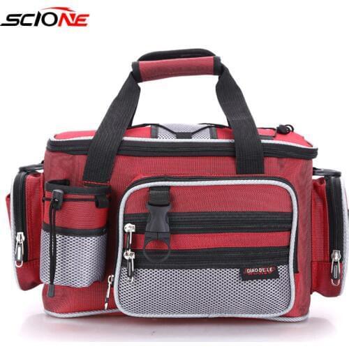 Waterproof Fishing Bag Large Capacity Multifunctional Lure Fishing Tackle Pack Outdoor Shoulder Bags 36*24*8cm XA151G