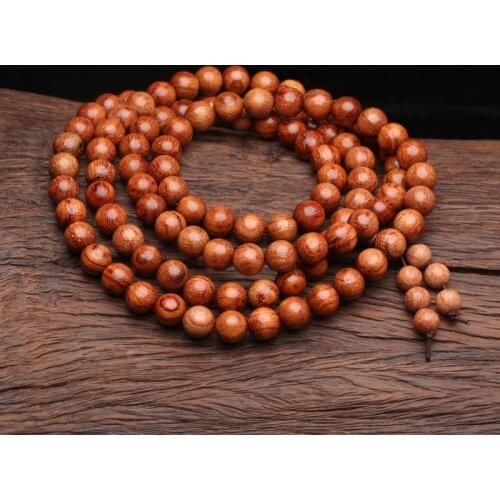 Myanmar Huanghuali Natural Color Gift Necklace 8mm Rosary Beads Wrist Beads Fashion Accessories Unisex Elastic Bracelet