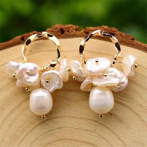 2021 Original Design Natural Fresh Water Pearl Tassel Drop Earrings For Women Circle Piercing Earrings Fine Jewelry Accessories